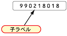 親子バーコードラベル