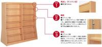 木製大型本書架3段3列