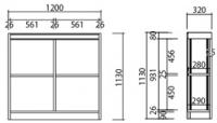 木製大型本書架2段2列