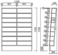 木製CD架片面2連